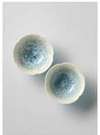 KilnDao 'Smoke Blue' Series Crystalline Glaze Master Cup | Icy Flower Pattern | Dehua Porcelain