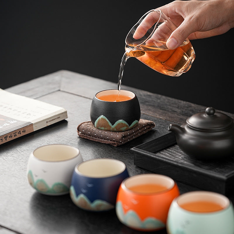 Tea Cup Ceramic Master Cup Individual Single Cup National Tide Forbidden City Wenchuang Vintage Hand-painted Tea Cup Gift Box Accompanying Gift