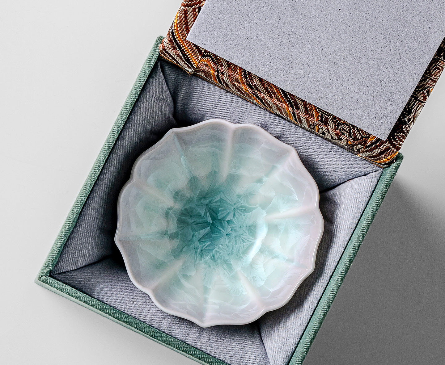 KilnDao · 'Floral Hue' Series Iridescent Crystal Glaze Tea Cup Set, 80ml - Gift Box for Two