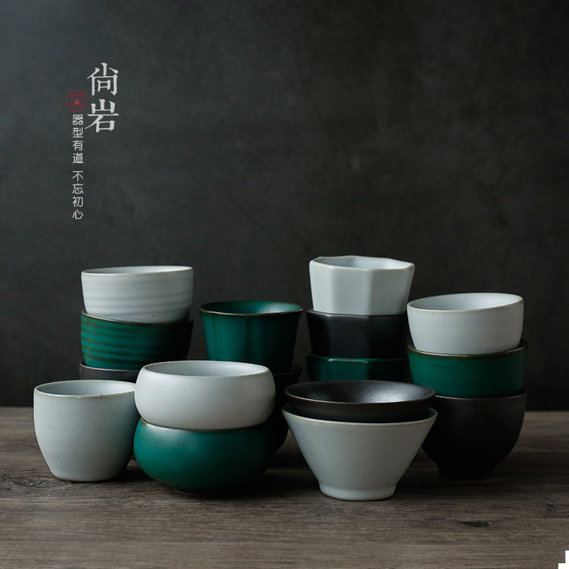Stoneware Chinese creative tea cup single Cup handmade ceramic bucket fragrance Cup big kung fu tea set Tea Cup